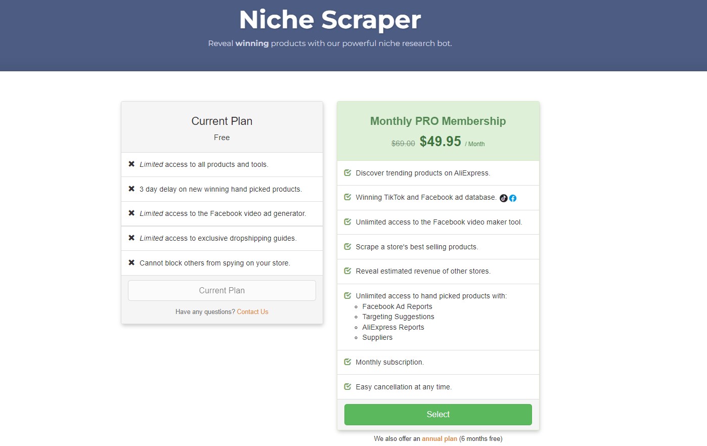 dropshipping-product-research-tool-5-niche-scraper-pricing